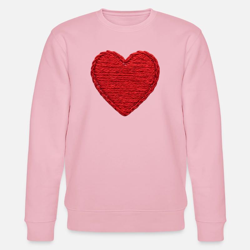 Cœur dans un style brodé (imprimé) - Sweat bio CHANGER Stanley/Stella Unisexe - rose pâle