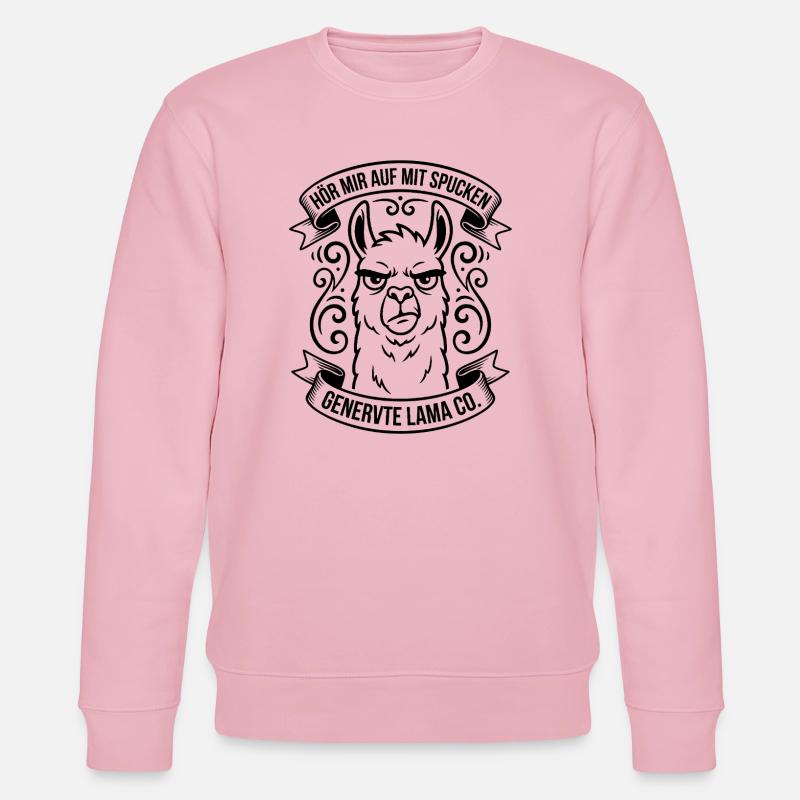 Genervtes Lama mit Spruch - Stanley/Stella Unisex Bio-Sweatshirt CHANGER  - Hellrosa