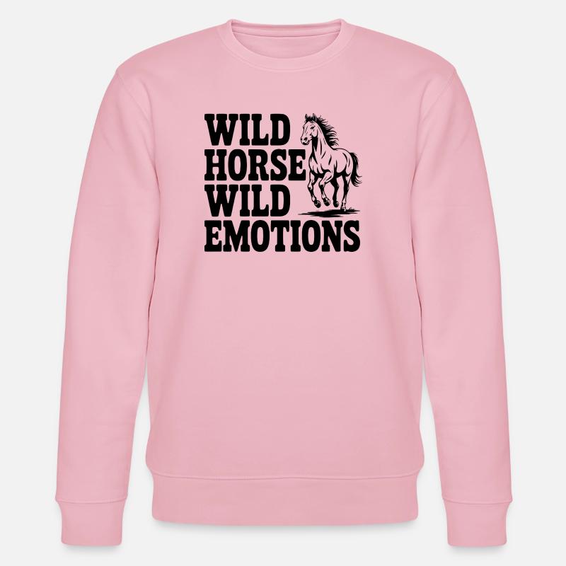 Wildpferd, wilde Gefühle - Stanley/Stella Unisex Bio-Sweatshirt CHANGER  - Hellrosa