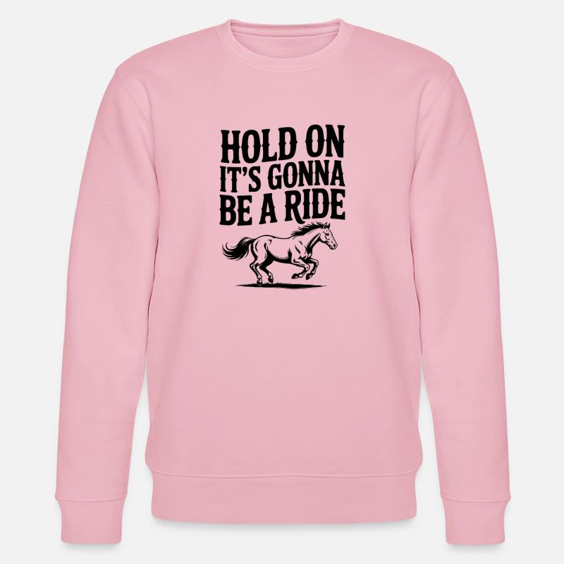 Warte kurz – Es wird eine Fahrt - Stanley/Stella Unisex Bio-Sweatshirt CHANGER  - Hellrosa