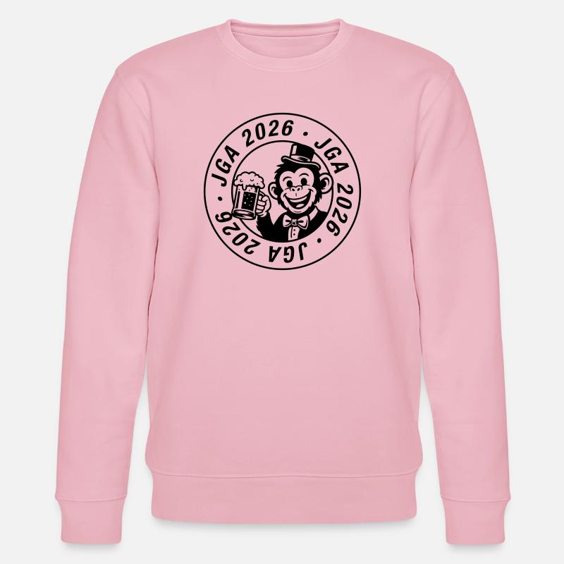 Junggesellenabschied 2026 Jga Affe - Stanley/Stella Unisex Bio-Sweatshirt CHANGER  - Hellrosa