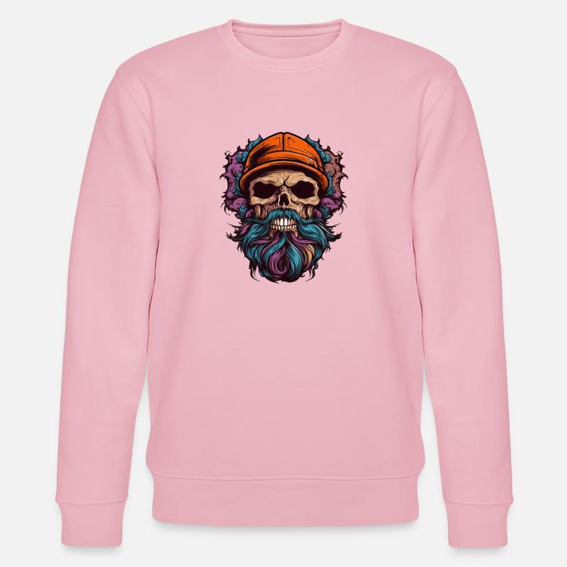 Totenkopf mit Bart - Stanley/Stella Unisex Bio-Sweatshirt CHANGER  - Hellrosa