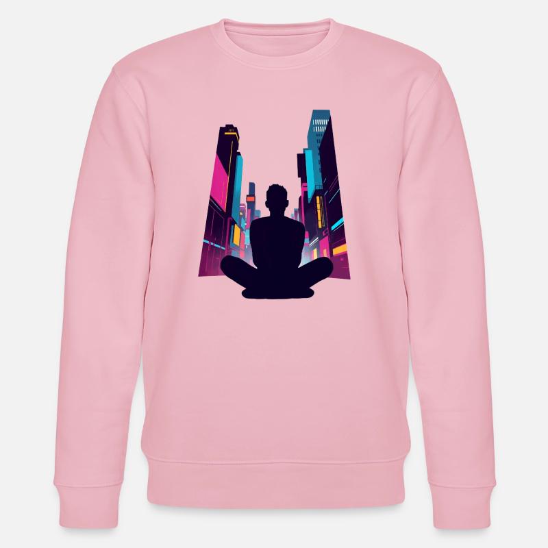 Zen dans la Cité Néon - Sweat bio CHANGER Stanley/Stella Unisexe - rose pâle