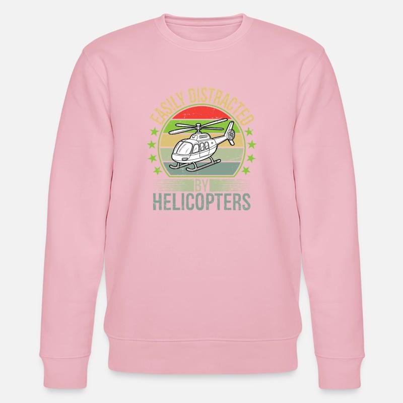 Easily Distracted By Helicopters - Stanley/Stella Unisex Bio-Sweatshirt CHANGER  - Hellrosa