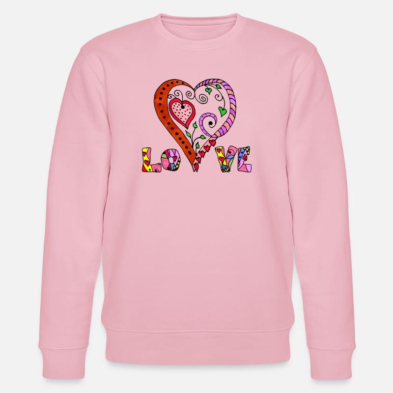 Herz - Stanley/Stella Unisex Bio-Sweatshirt CHANGER  - Hellrosa