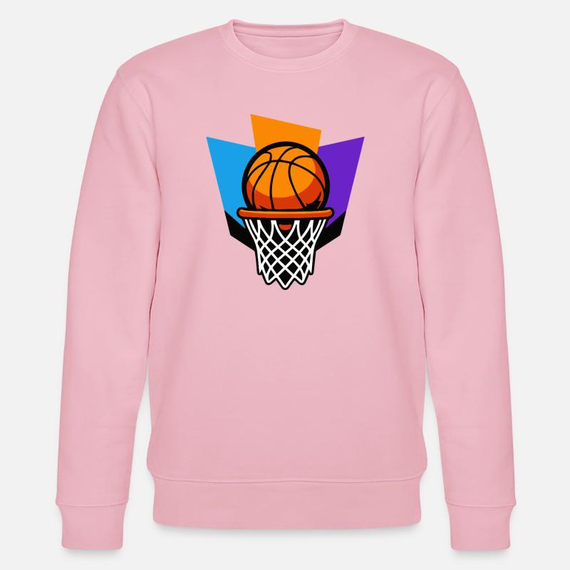 Basketballkorb-Grafik-Dunk-Design - Stanley/Stella Unisex Bio-Sweatshirt CHANGER  - Hellrosa