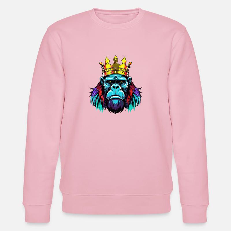 Gorilla Neon Krone - Stanley/Stella Unisex Bio-Sweatshirt CHANGER  - Hellrosa