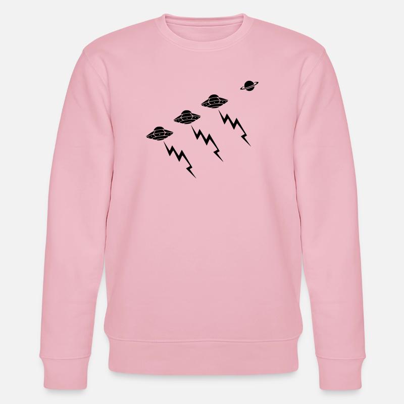 UFO Flotte Invasion Blitz Angriff - Stanley/Stella Unisex Bio-Sweatshirt CHANGER  - Hellrosa