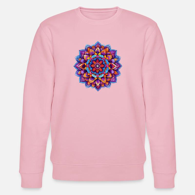 Regenbogen Mandala Kaleidoskop - Stanley/Stella Unisex Bio-Sweatshirt CHANGER  - Hellrosa