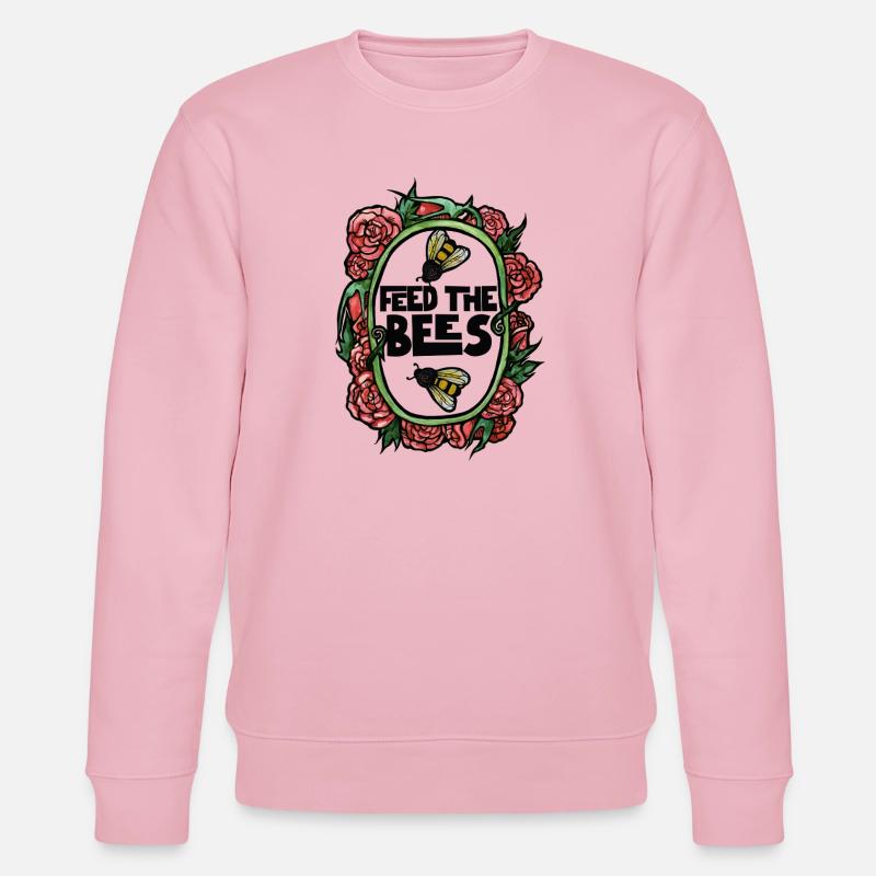 Feed the Bees Floral Frame - Stanley/Stella CHANGER Unisex Organic Sweatshirt - cotton pink