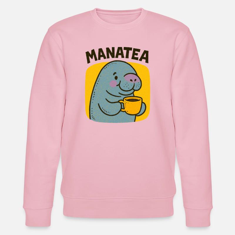 Manatea Cheer : Manatee sirote du thé - Sweat bio CHANGER Stanley/Stella Unisexe - rose pâle