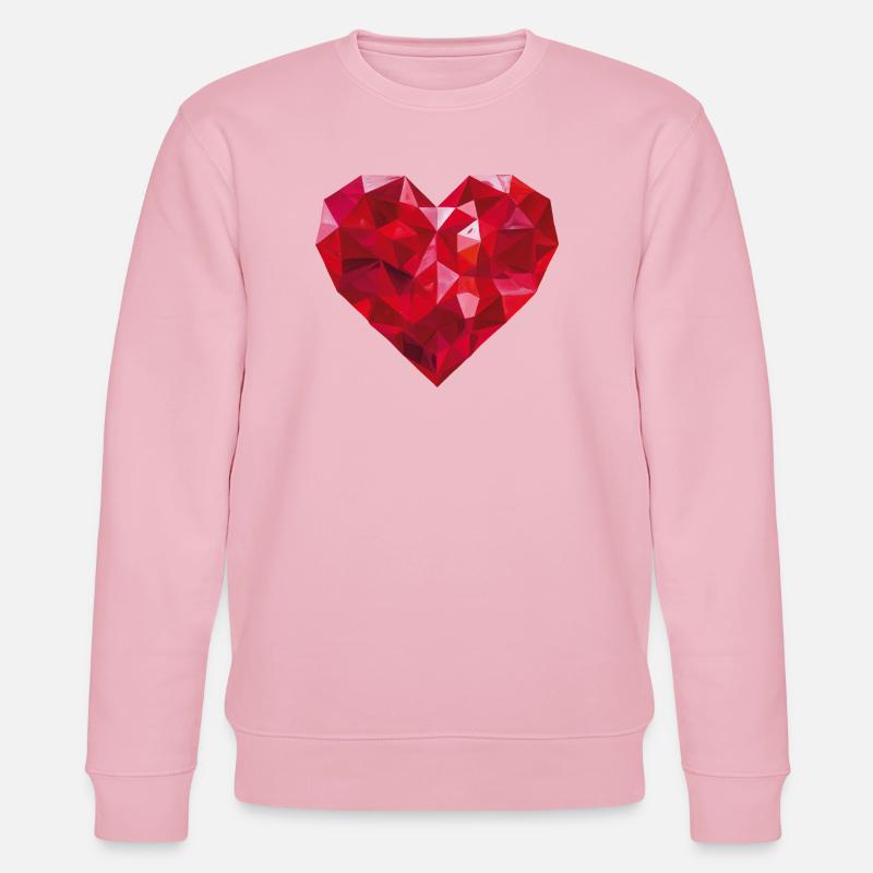Herz - Stanley/Stella Unisex Bio-Sweatshirt CHANGER  - Hellrosa