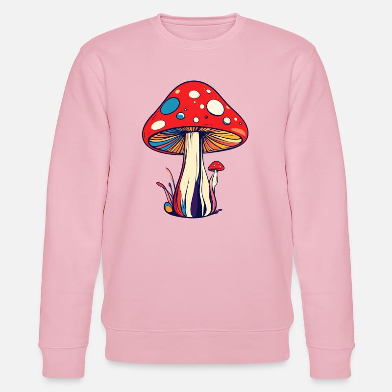 Bunter Fliegen Pilz psychedelisch Muster Pilze - Stanley/Stella Unisex Bio-Sweatshirt CHANGER  - Hellrosa