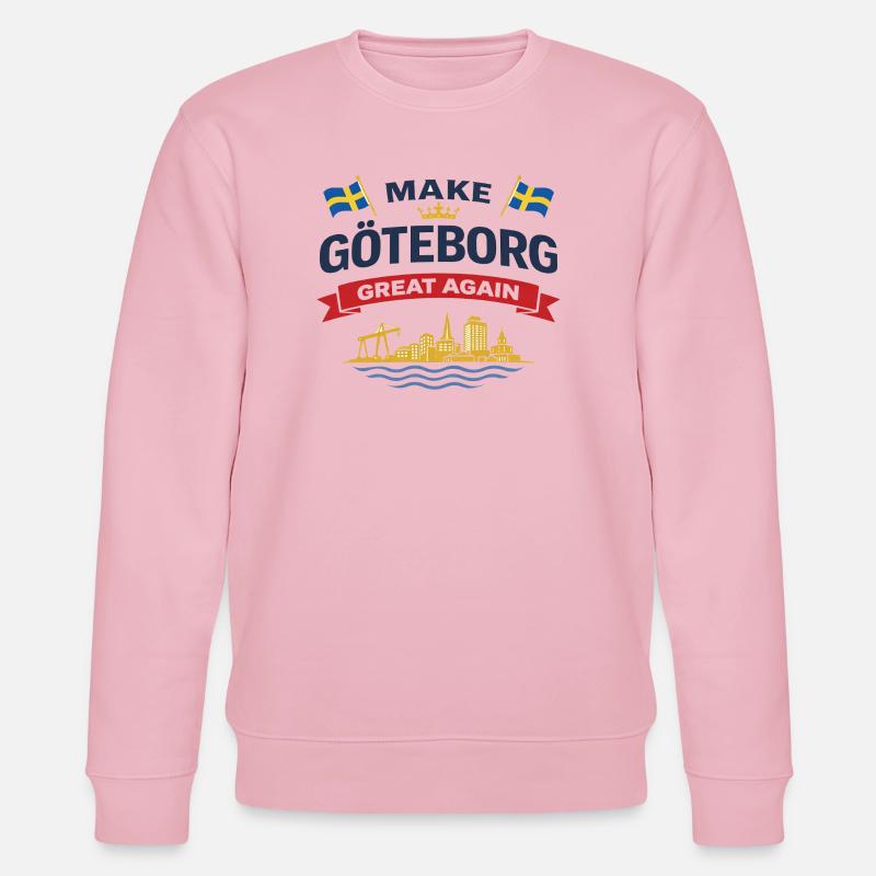 Göteborg-Silhouette mit schwedischen Flaggen - Stanley/Stella Unisex Bio-Sweatshirt CHANGER  - Hellrosa