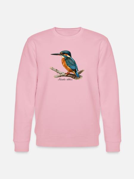 Bunter Eisvögel auf Ast - Stanley/Stella Unisex Bio-Sweatshirt CHANGER  - Hellrosa
