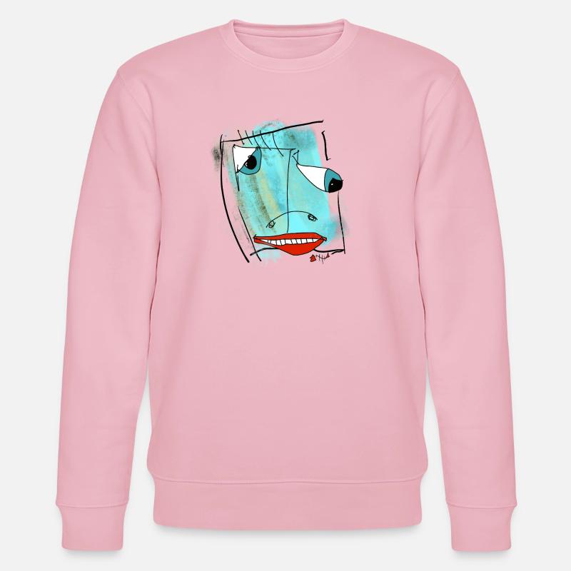 Aquarelle de design de visage abstrait - Sweat bio CHANGER Stanley/Stella Unisexe - rose pâle