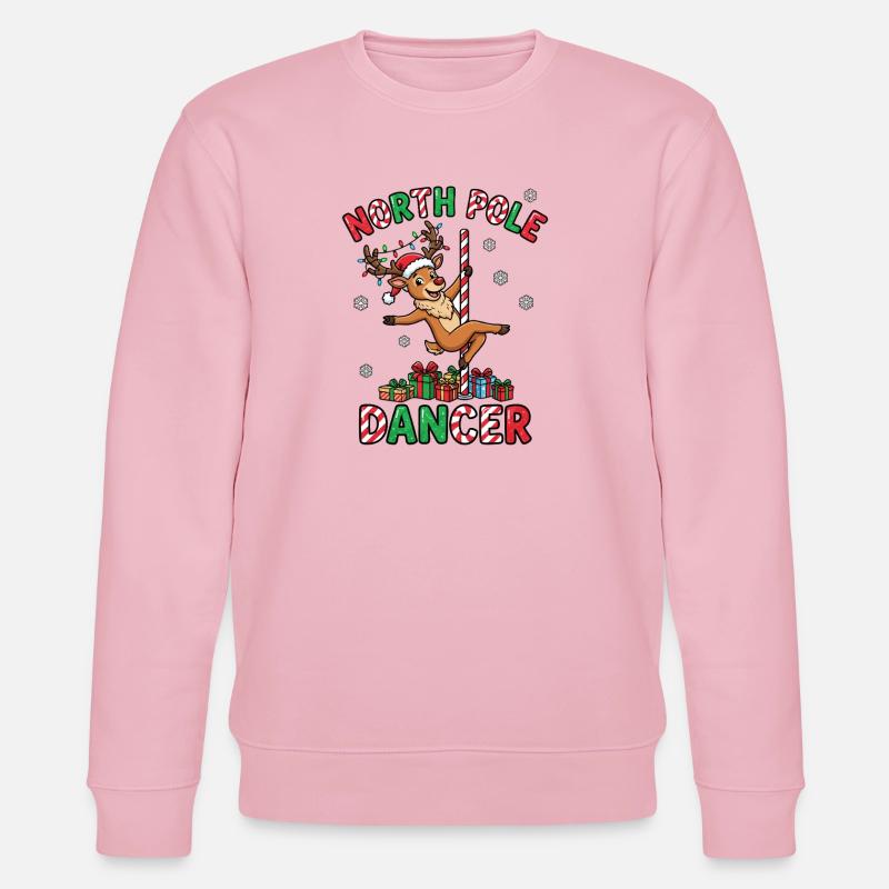 North Pole Dancer – Inappropriate Christmas for - Stanley/Stella CHANGER Unisex Organic Sweatshirt - cotton pink