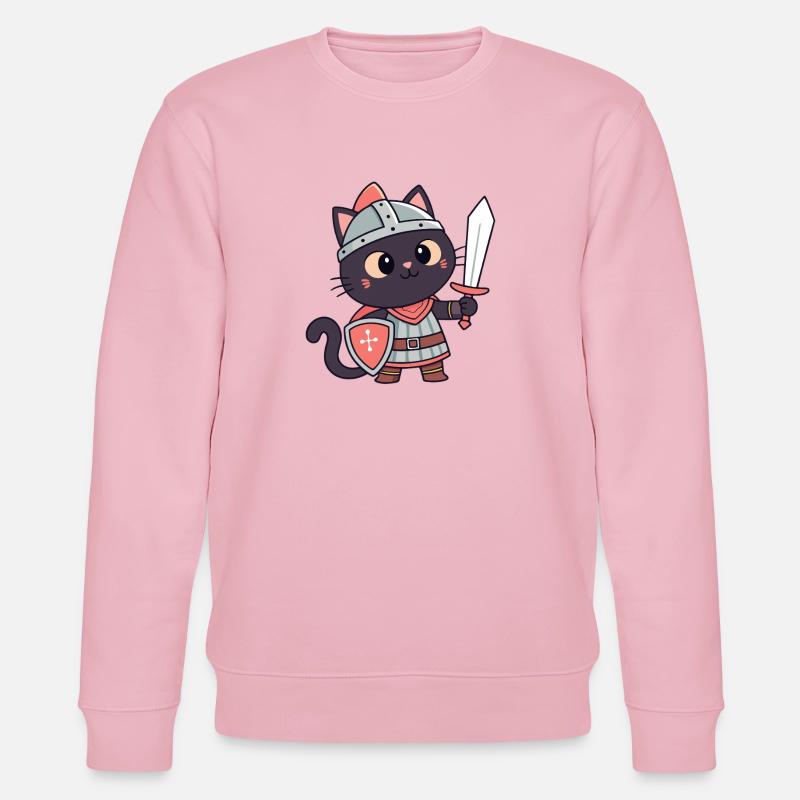 Chat Chevalier: épée et écu mignon - Sweat bio CHANGER Stanley/Stella Unisexe - rose pâle