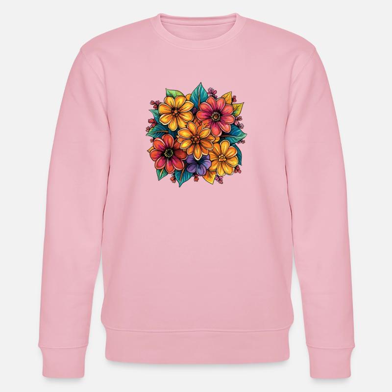 Vibrante Blumenfarben Design - Stanley/Stella Unisex Bio-Sweatshirt CHANGER  - Hellrosa
