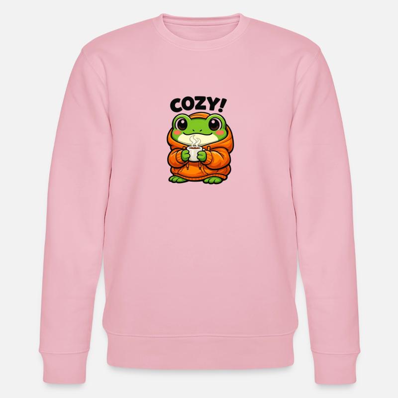 Sweat à capuche Pullover Grenouille Douillet - Sweat bio CHANGER Stanley/Stella Unisexe - rose pâle