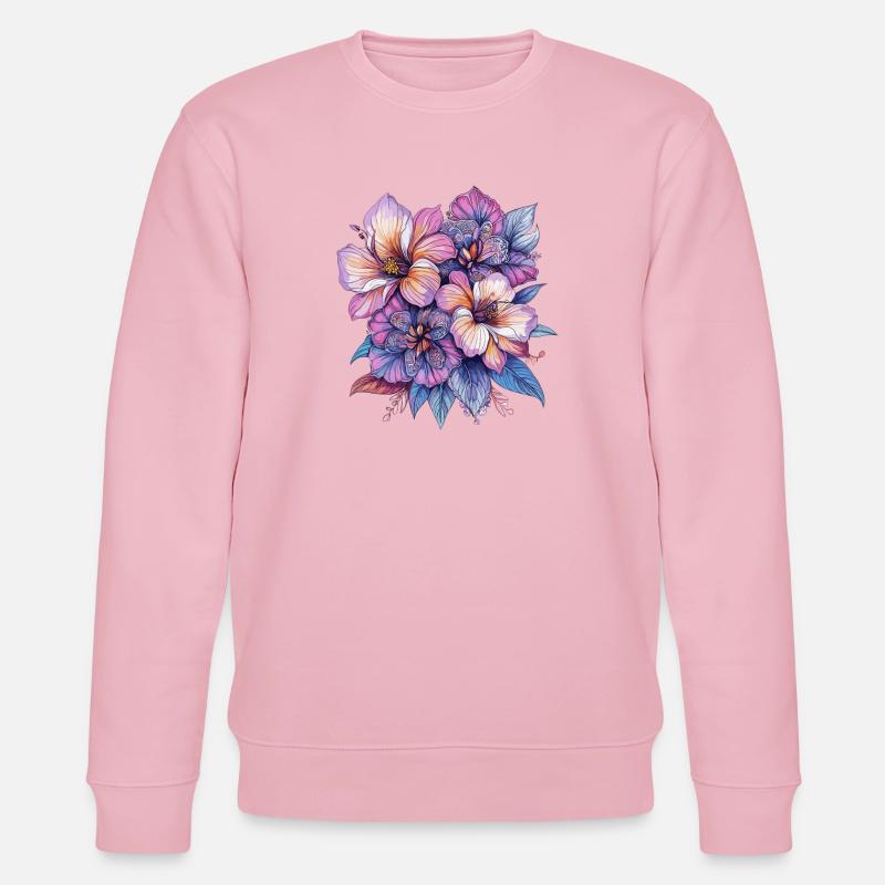 Farbexplosion Blütenpracht - Stanley/Stella Unisex Bio-Sweatshirt CHANGER  - Hellrosa