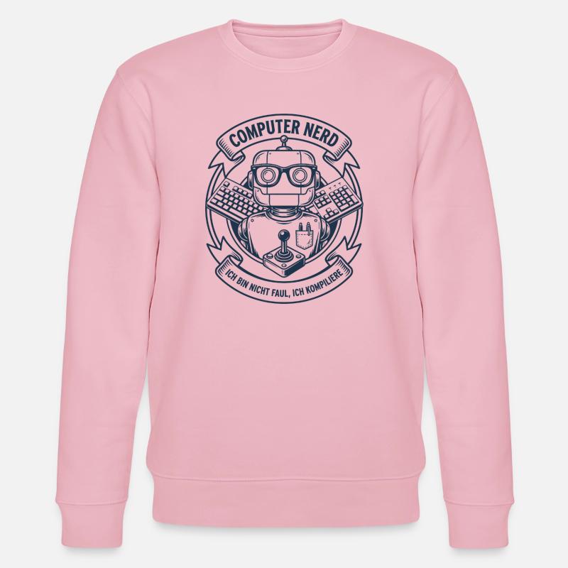 Logo du robot nerd informatique - Sweat bio CHANGER Stanley/Stella Unisexe - rose pâle