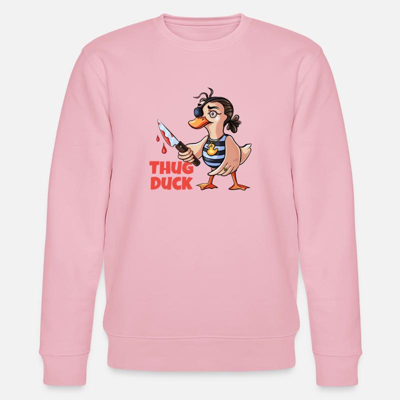 Thug Duck hält ein Messer-Meme - Stanley/Stella Unisex Bio-Sweatshirt CHANGER  - Hellrosa