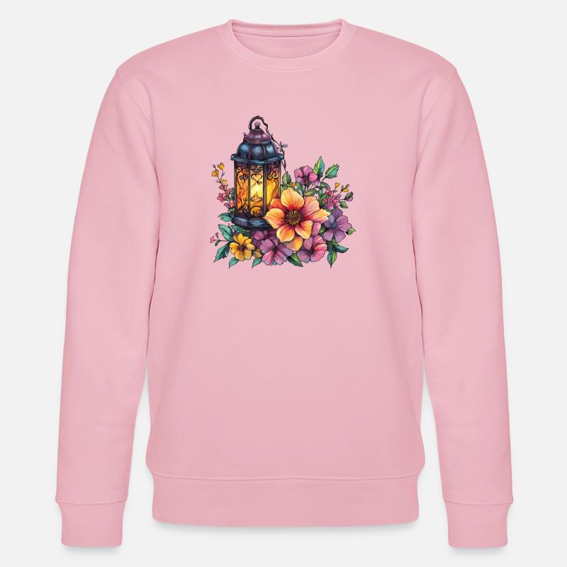 Lanterne dans une mer de fleurs - Sweat bio CHANGER Stanley/Stella Unisexe - rose pâle