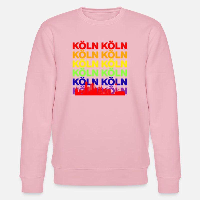 KÖLN REGENBOGEN SKYLINE, KÖLLE PRIDE, LGBTQ+ - Stanley/Stella Unisex Bio-Sweatshirt CHANGER  - Hellrosa