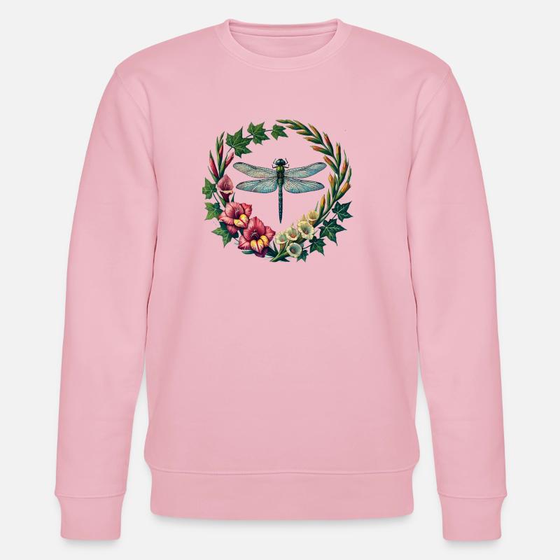 Libellen-Blumenkranzrahmen - Stanley/Stella Unisex Bio-Sweatshirt CHANGER  - Hellrosa