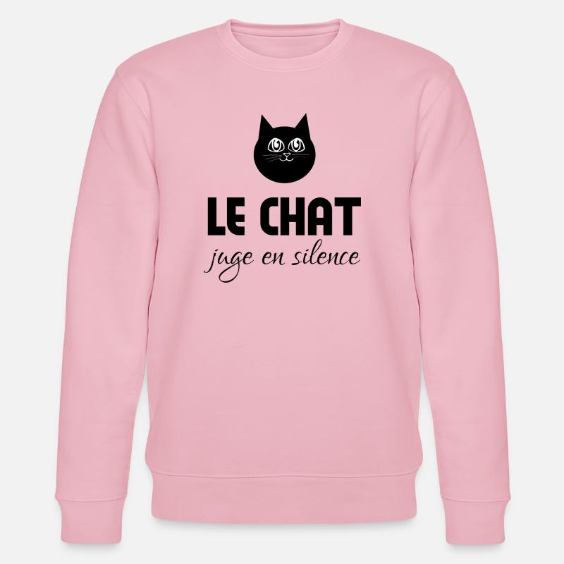 Die Katze urteilt schweigend - Stanley/Stella Unisex Bio-Sweatshirt CHANGER  - Hellrosa