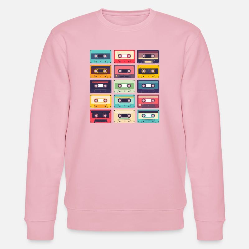 Cassettes Pop Art Pattern - Stanley/Stella CHANGER Unisex Organic Sweatshirt - cotton pink
