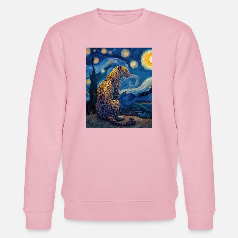 Leopard Van Gogh - Stanley/Stella Unisex Bio-Sweatshirt CHANGER  - Hellrosa