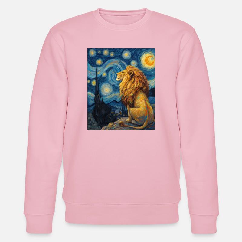 Löwe Van Gogh - Stanley/Stella Unisex Bio-Sweatshirt CHANGER  - Hellrosa
