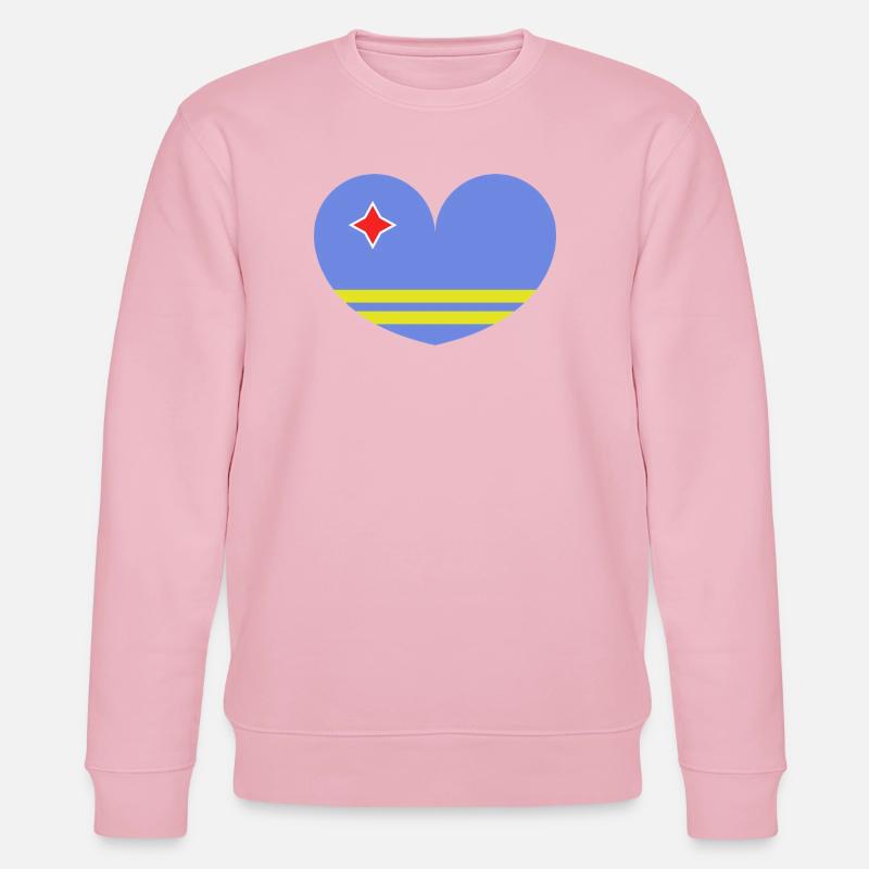 Herz der Aruba-Flagge - Stanley/Stella Unisex Bio-Sweatshirt CHANGER  - Hellrosa