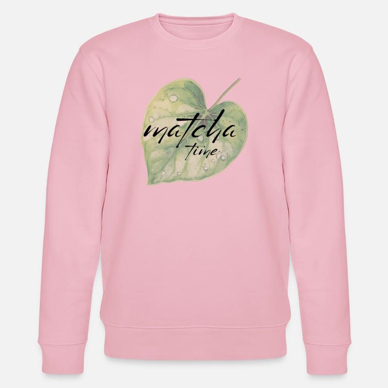 Matcha, Blatt, Grün, Zeit - Stanley/Stella Unisex Bio-Sweatshirt CHANGER  - Hellrosa