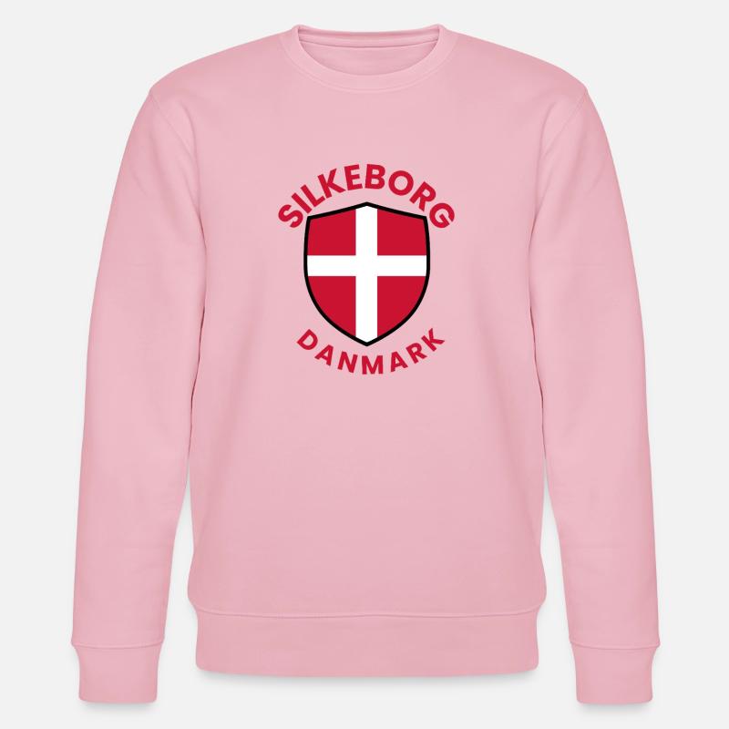 Silkeborg Denmark Shield Emblem - Stanley/Stella CHANGER Unisex Organic Sweatshirt - cotton pink