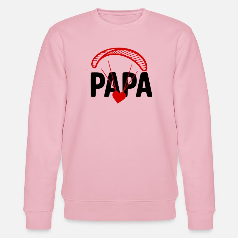 Dad Paragliding, Paragliding with Heart - Stanley/Stella CHANGER Unisex Organic Sweatshirt - cotton pink