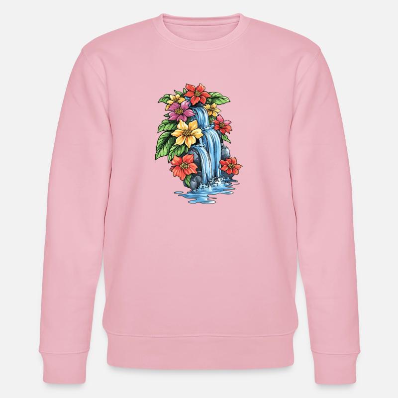 Hibiscus de la cascade tropicale - Sweat bio CHANGER Stanley/Stella Unisexe - rose pâle