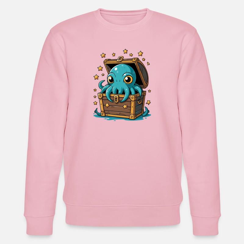 Oktopus im Sternenschatz - Stanley/Stella Unisex Bio-Sweatshirt CHANGER  - Hellrosa