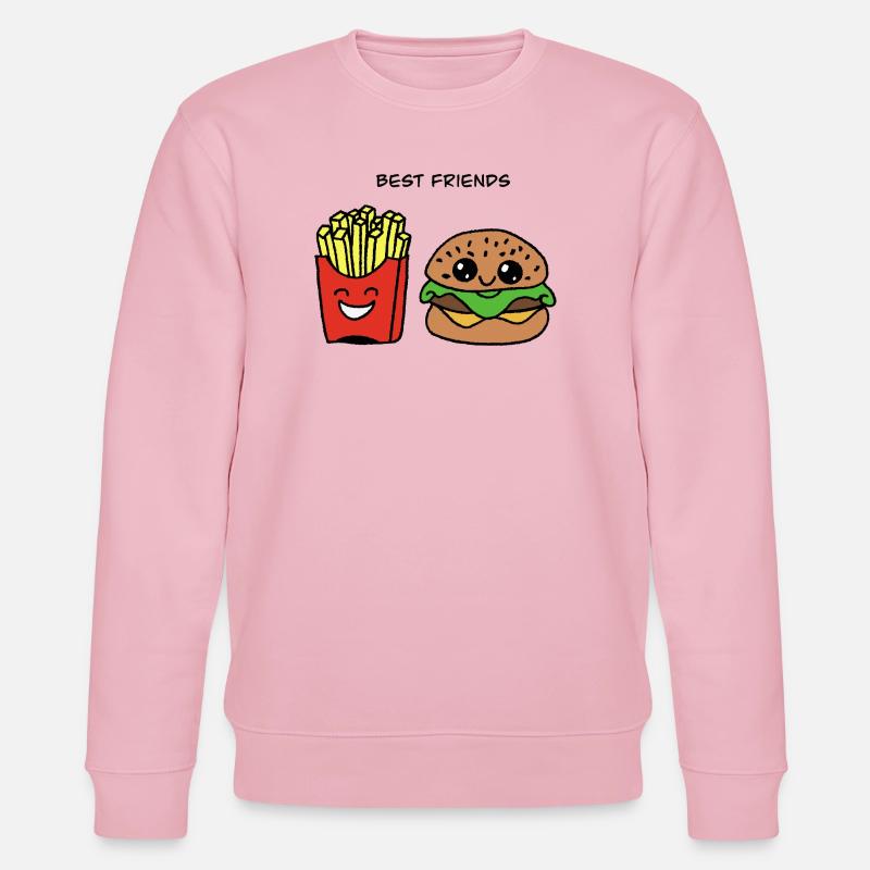 Beste Freunde: Burger & Pommes Duo - Stanley/Stella Unisex Bio-Sweatshirt CHANGER - Hellrosa