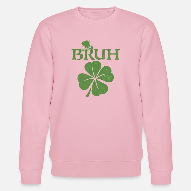 Bruh St Patricks irisches Kleeblatt - Stanley/Stella Unisex Bio-Sweatshirt CHANGER  - Hellrosa
