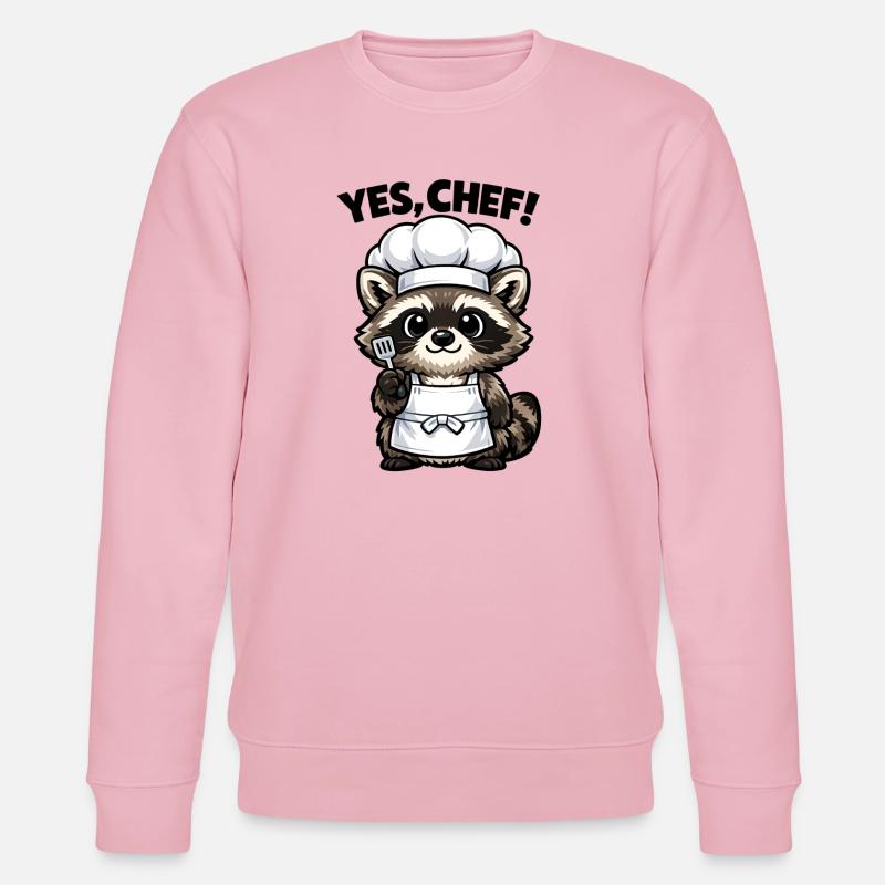 Dessin animé Cooking Raccoon Chef - Sweat bio CHANGER Stanley/Stella Unisexe - rose pâle