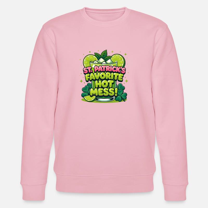 St. Patricks Lieblings-Hot-Mess-Drink-Design - Stanley/Stella Unisex Bio-Sweatshirt CHANGER  - Hellrosa