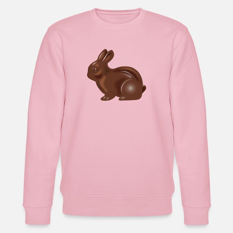 Classic chocolate Easter bunny motif - Stanley/Stella CHANGER Unisex Organic Sweatshirt - cotton pink