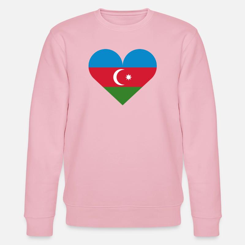 Drapeau du cœur de l’Azerbaïdjan - Sweat bio CHANGER Stanley/Stella Unisexe - rose pâle