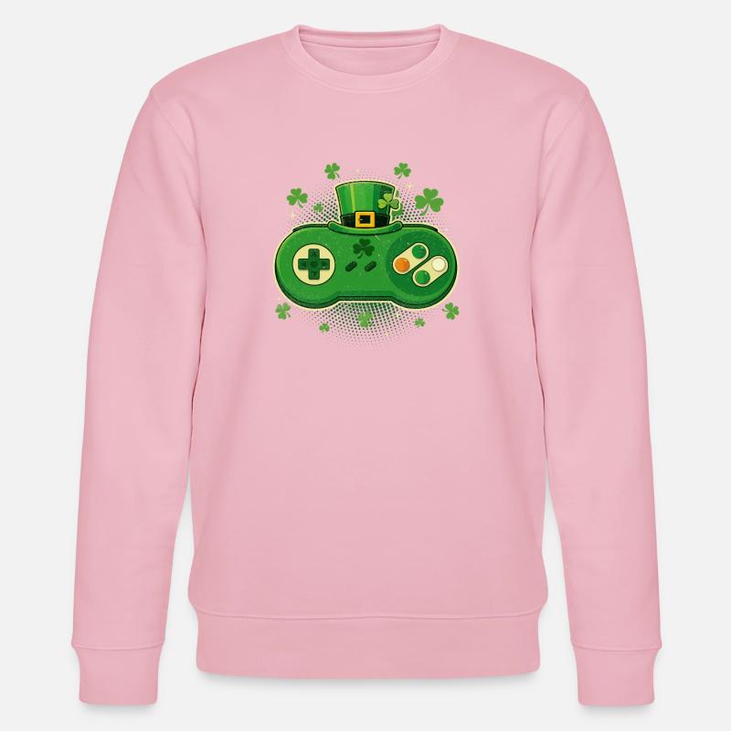 Irish Video Game Controller St Pats - Stanley/Stella CHANGER Unisex Organic Sweatshirt - cotton pink