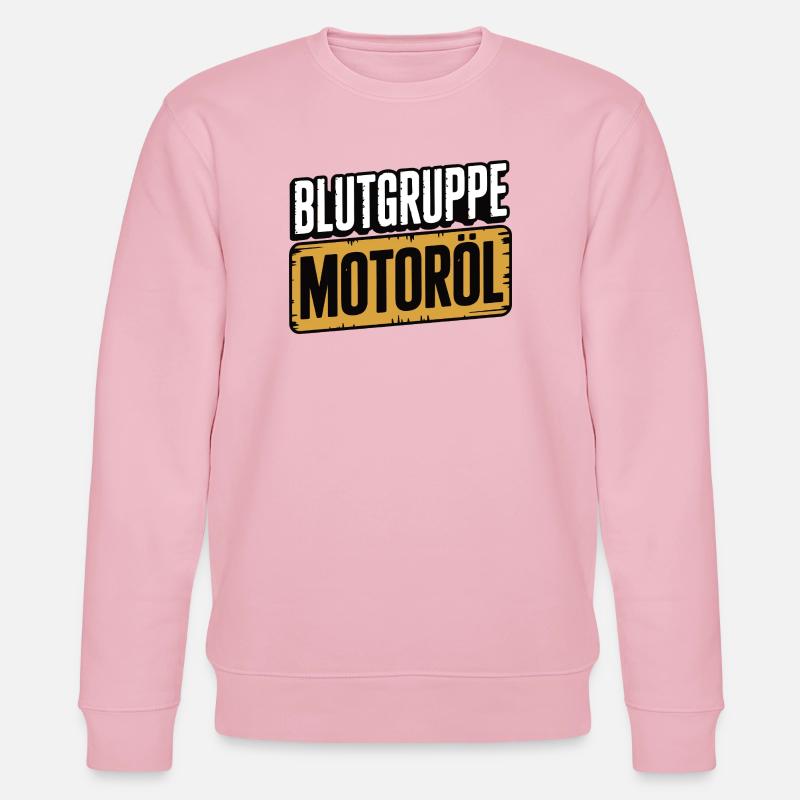 Blutgruppe Motoröl Schrauber Design - Stanley/Stella Unisex Bio-Sweatshirt CHANGER  - Hellrosa
