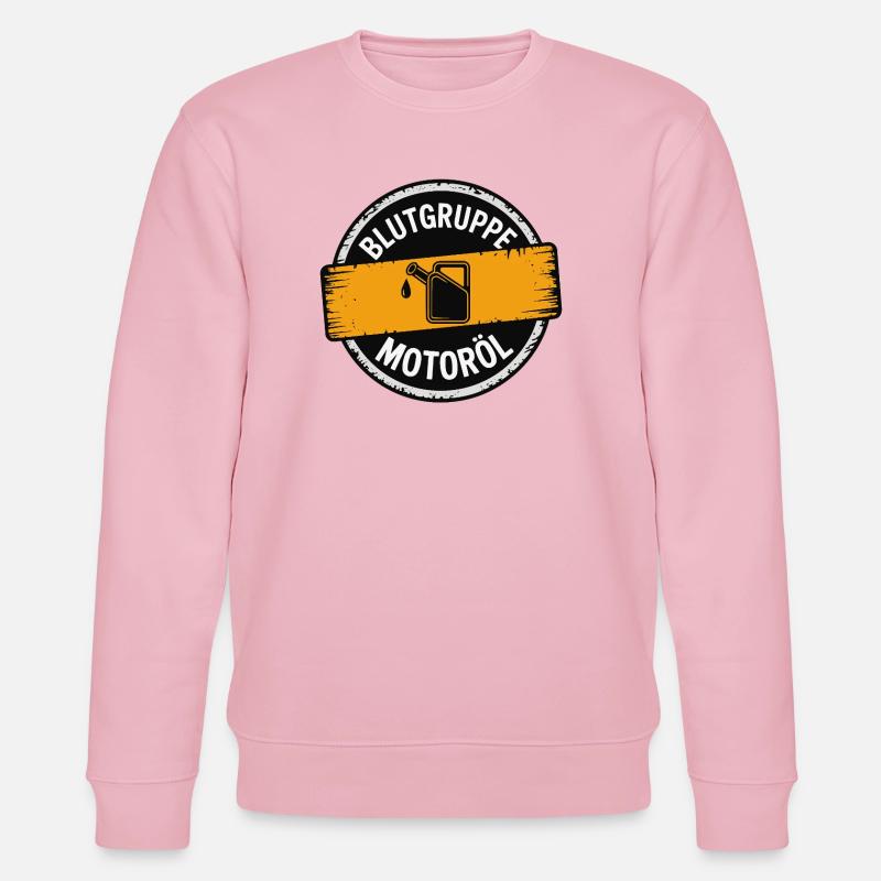 Blutgruppe Motoröl Schrauber Design - Stanley/Stella Unisex Bio-Sweatshirt CHANGER  - Hellrosa