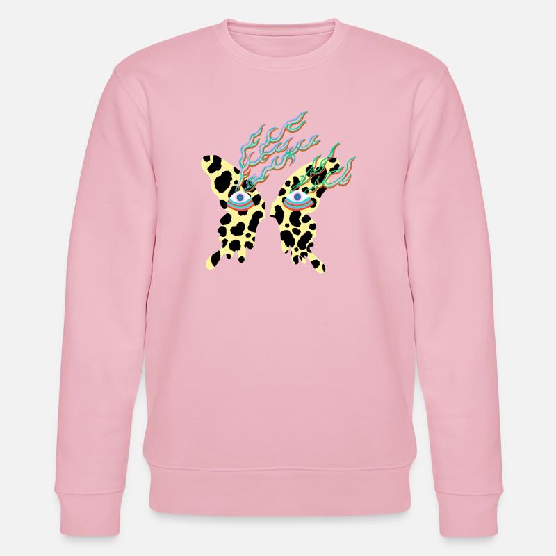 butterfly_with_eyes - Stanley/Stella CHANGER Unisex Organic Sweatshirt - cotton pink